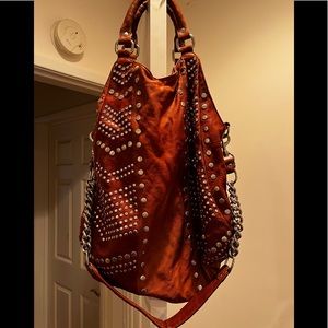 Karen Drake Genuine leather studded bag